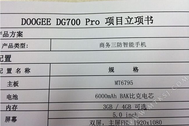 Doogee DG700 Pro