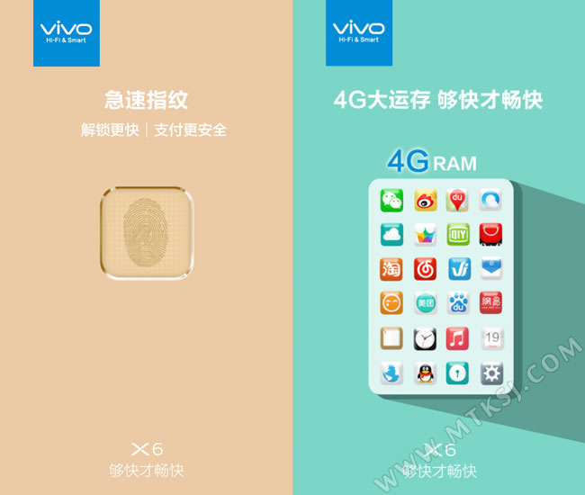 4G运存/指纹识别 vivo X6更多猛料出现